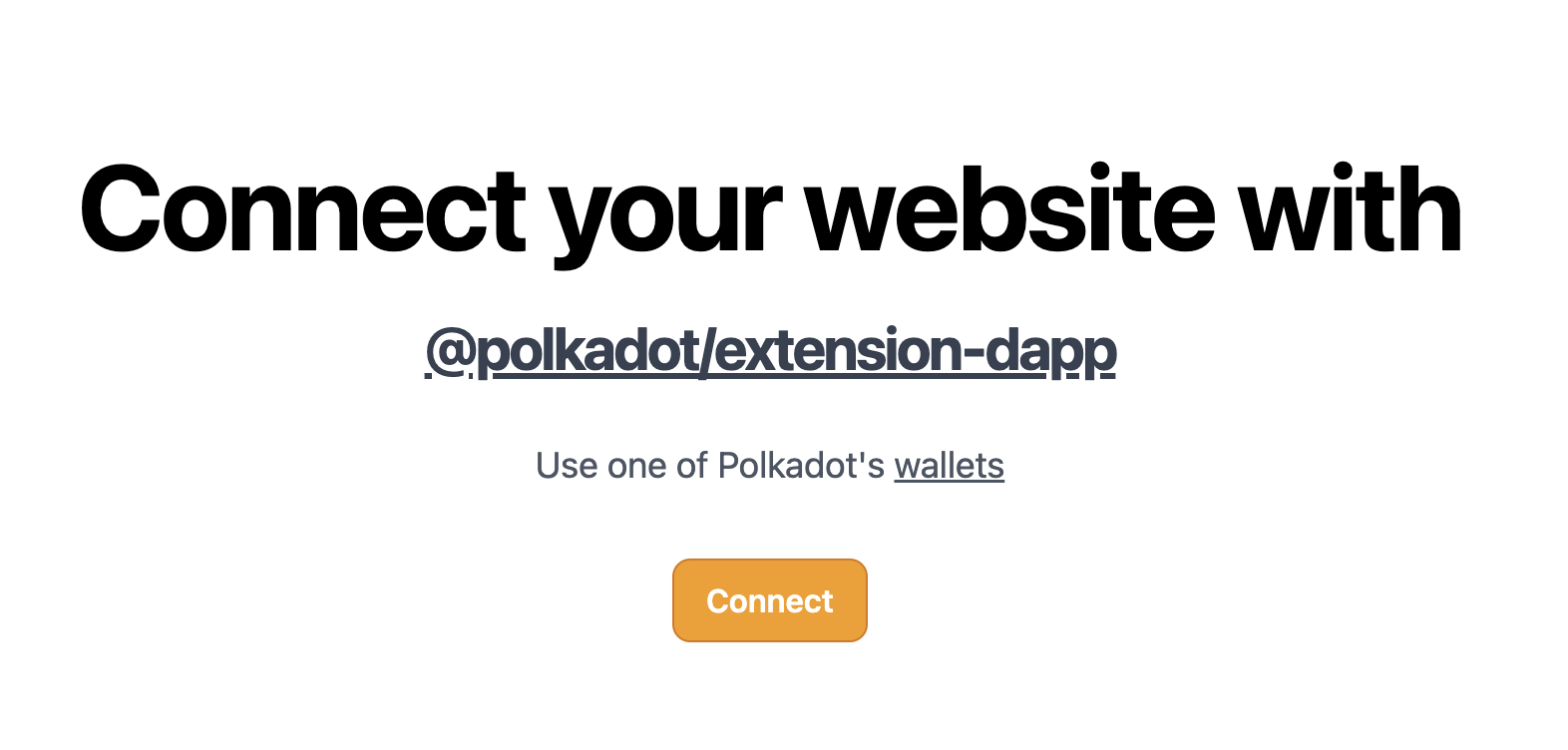 Connect wallet button in the example app