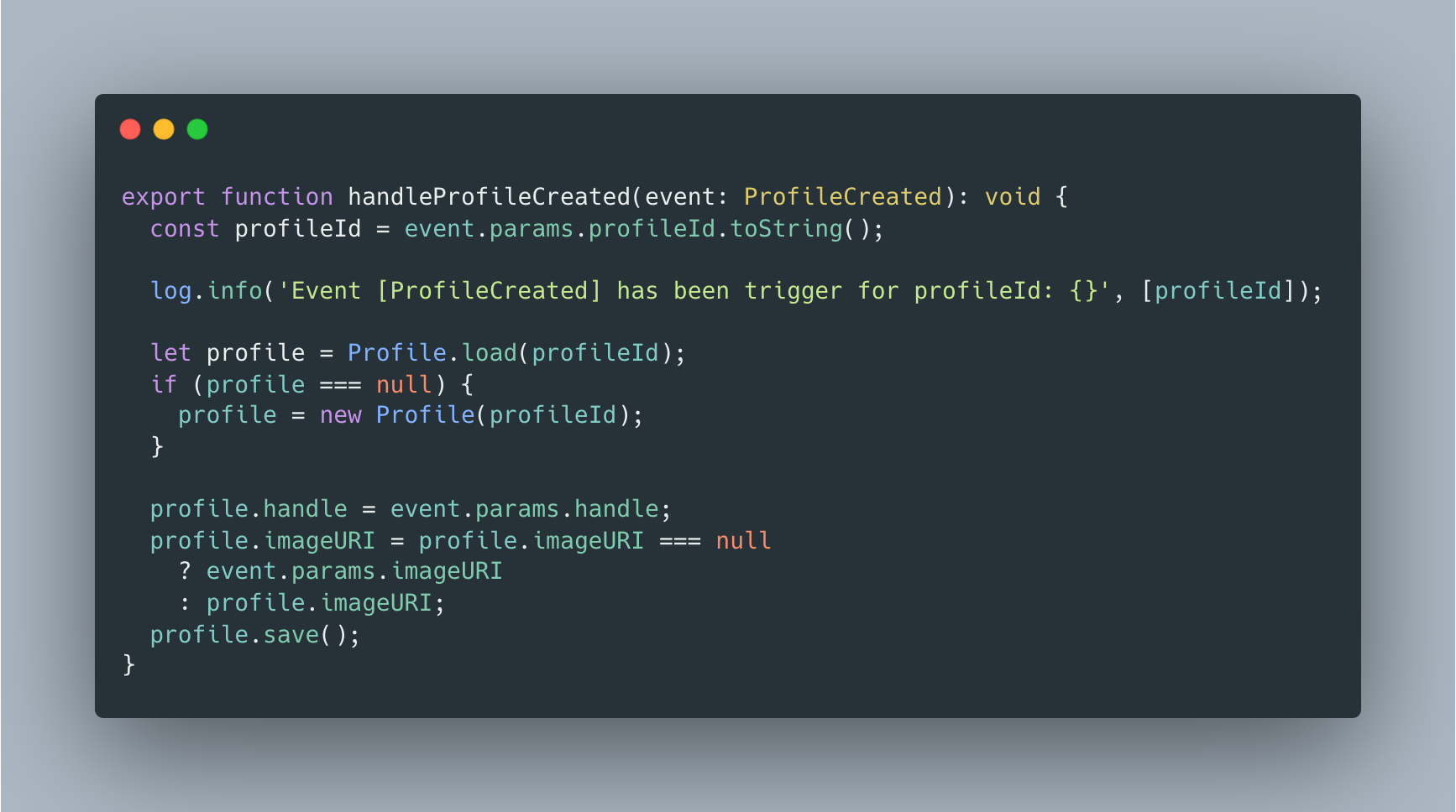 ProfileCreated event handler for the Lens subgraph