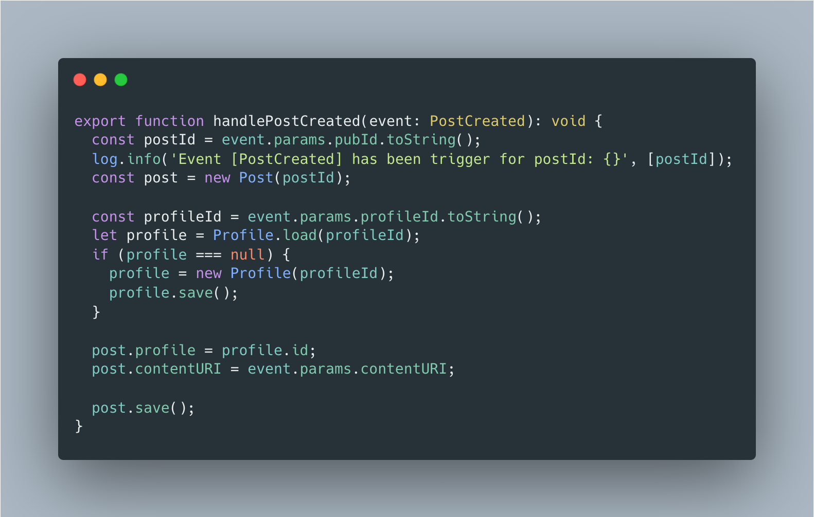 PostCreated event handler for the Lens subgraph