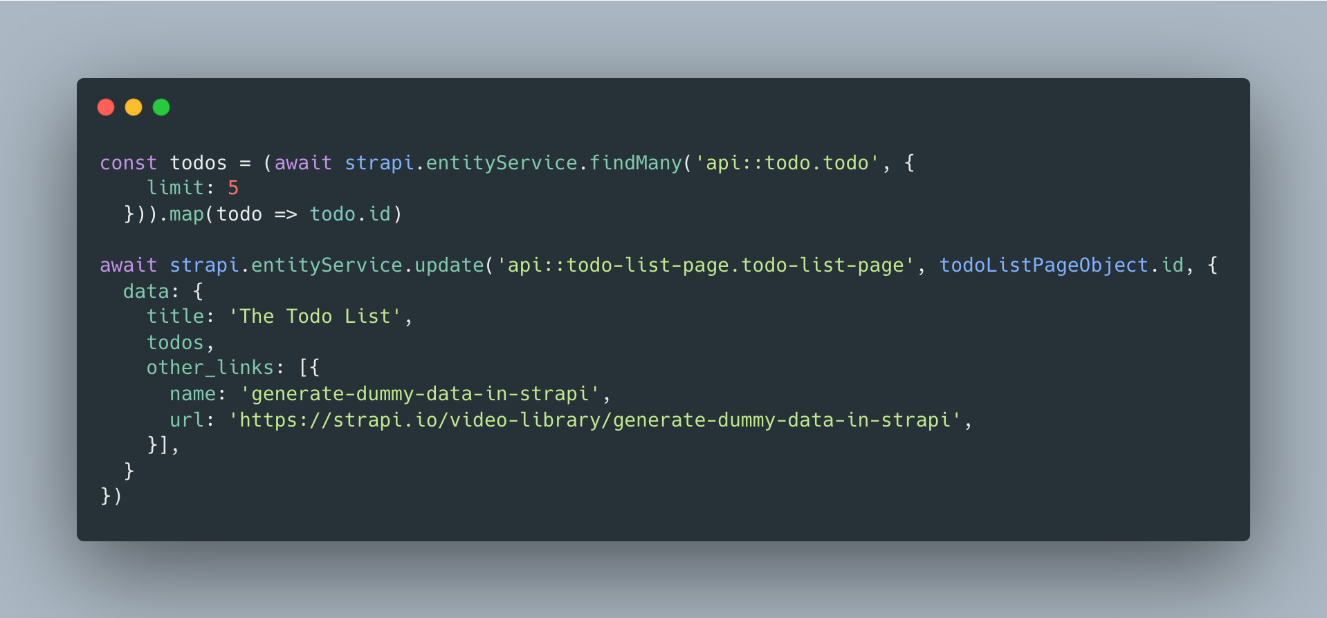 Seeding the Todo List single type and relations