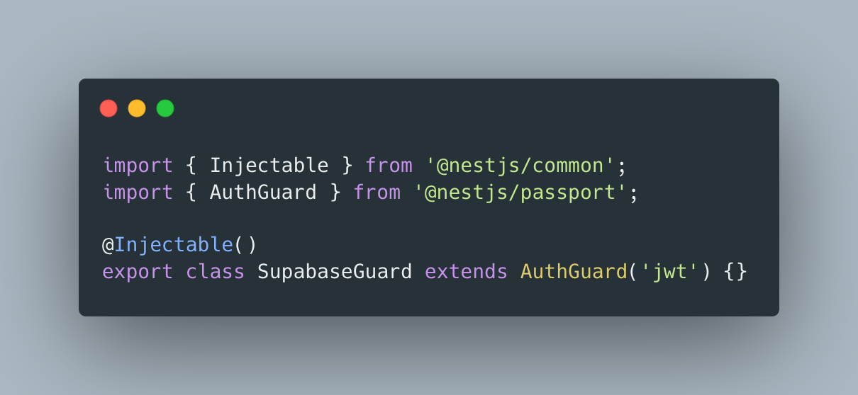 NestJS Supabase authentication guard