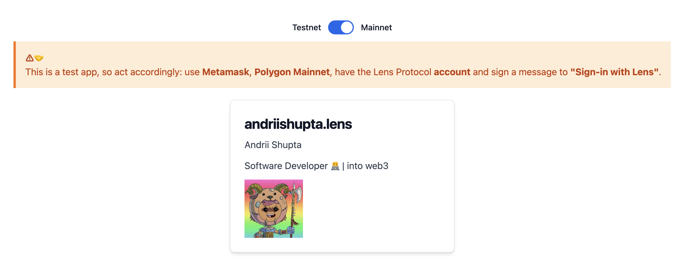 React example showing Lens global protocol statistics
